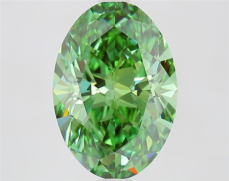 3.50 Ct. Fancy Vivid Green Oval Lab Grown Diamond