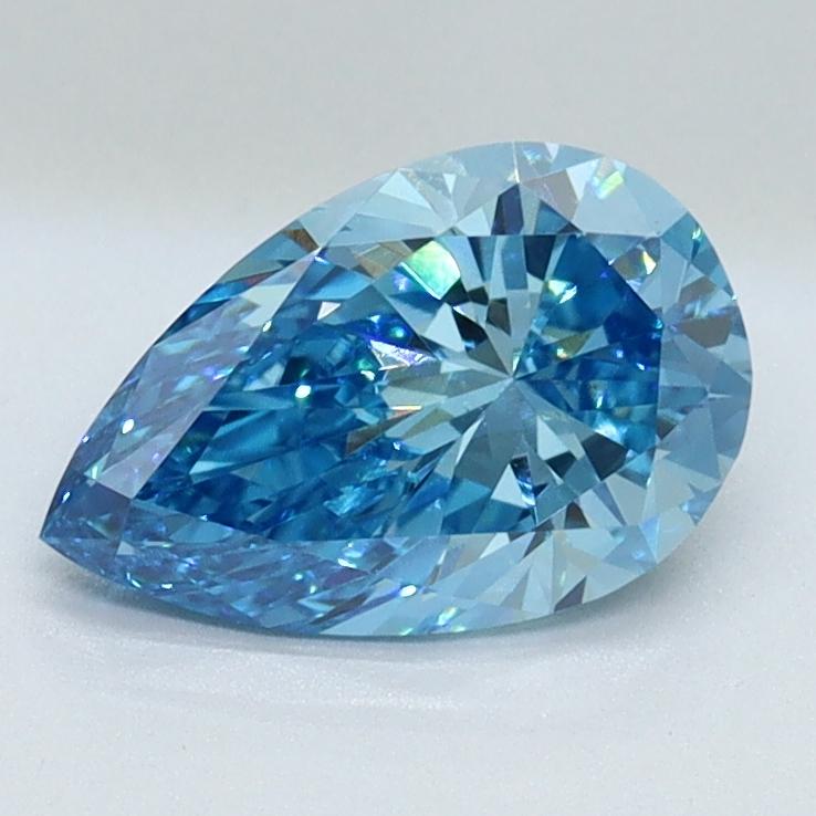 1.06 Ct. Fancy Vivid Malibu Blue Pear Lab Grown Diamond