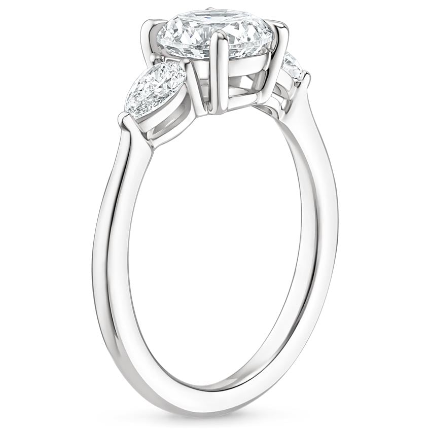 18K White Gold Opera Diamond Ring, large side view