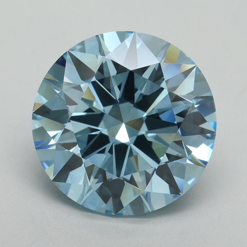 8.12 Ct. Fancy Vivid Blue Round Lab Grown Diamond