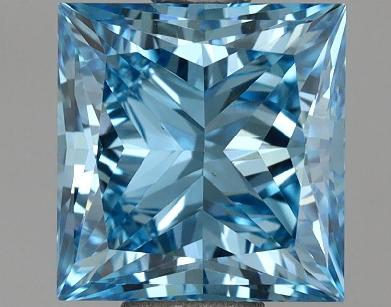 1.50 Ct. Fancy Vivid Blue Princess Lab Grown Diamond