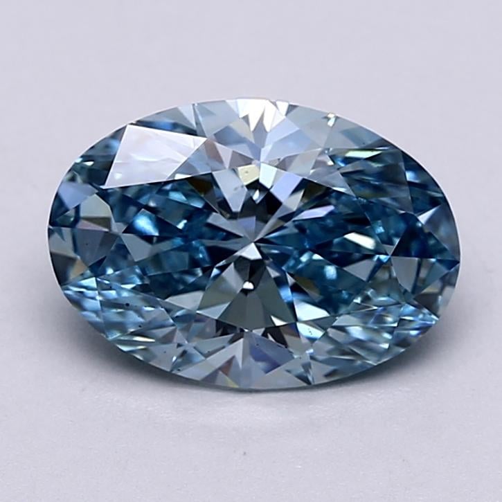 2.21 Ct. Fancy Vivid  Blue Oval Lab Grown Diamond