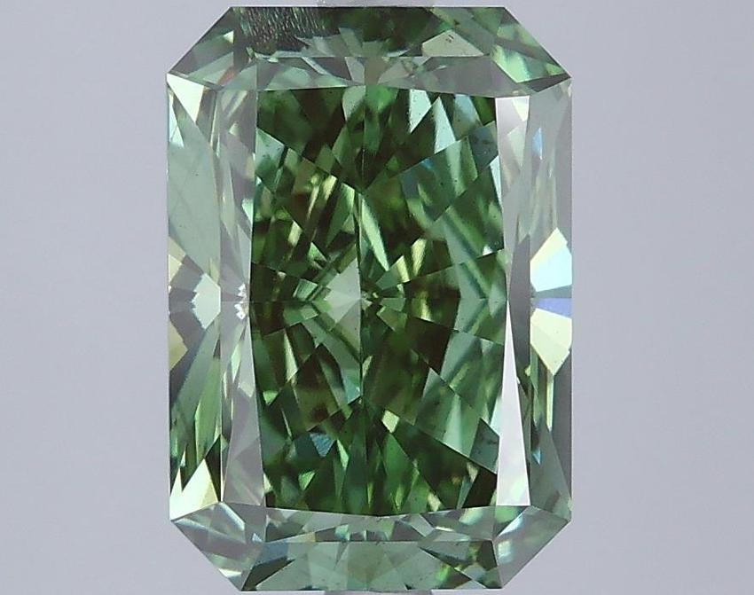 2.94 Ct. Fancy Vivid Green Radiant Lab Grown Diamond