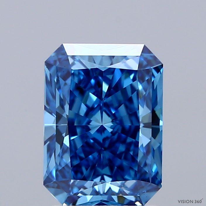 2.00 Ct. Fancy Vivid Blue Radiant Lab Grown Diamond