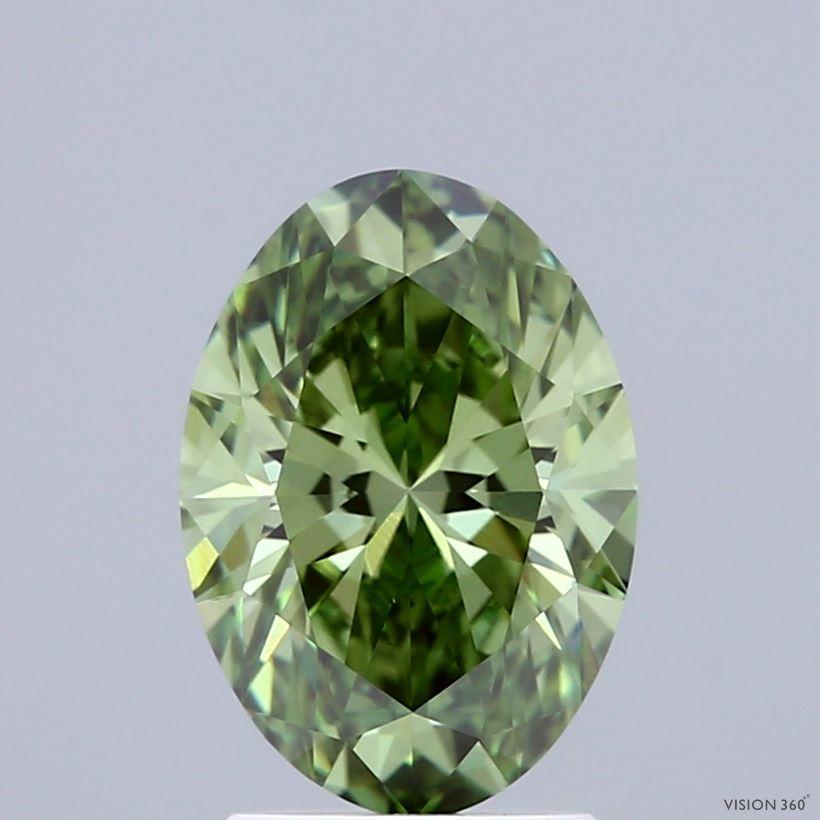 2.01 Ct. Fancy Vivid Green Oval Lab Grown Diamond