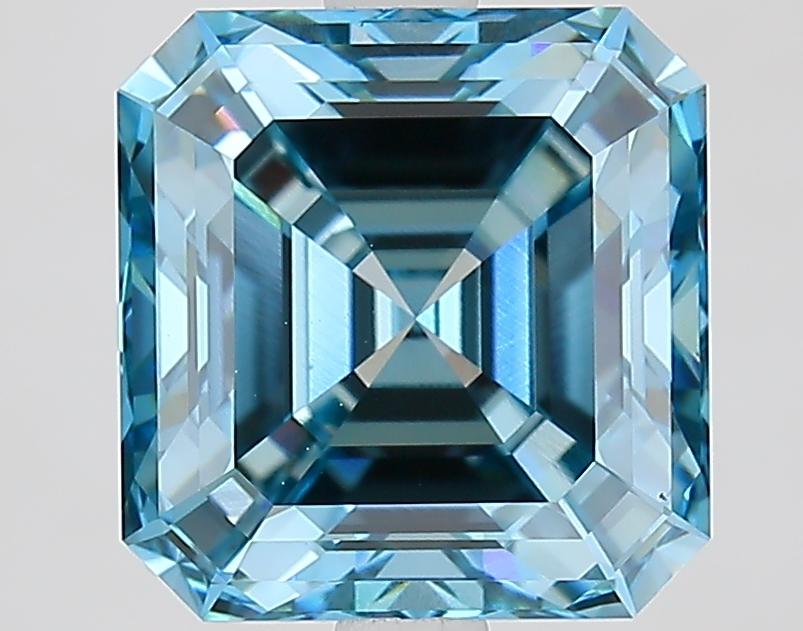 4.02 Ct. Fancy Vivid Blue Asscher Lab Grown Diamond