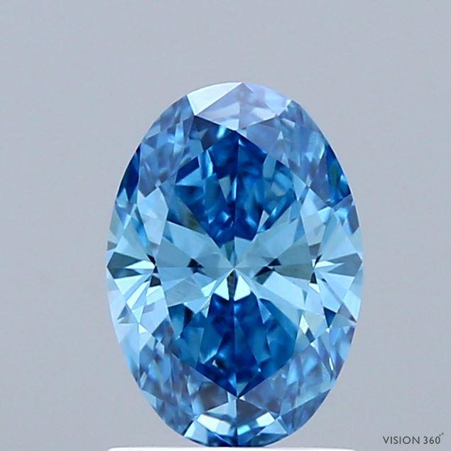 1.00 Ct. Fancy Vivid Blue Oval Lab Grown Diamond