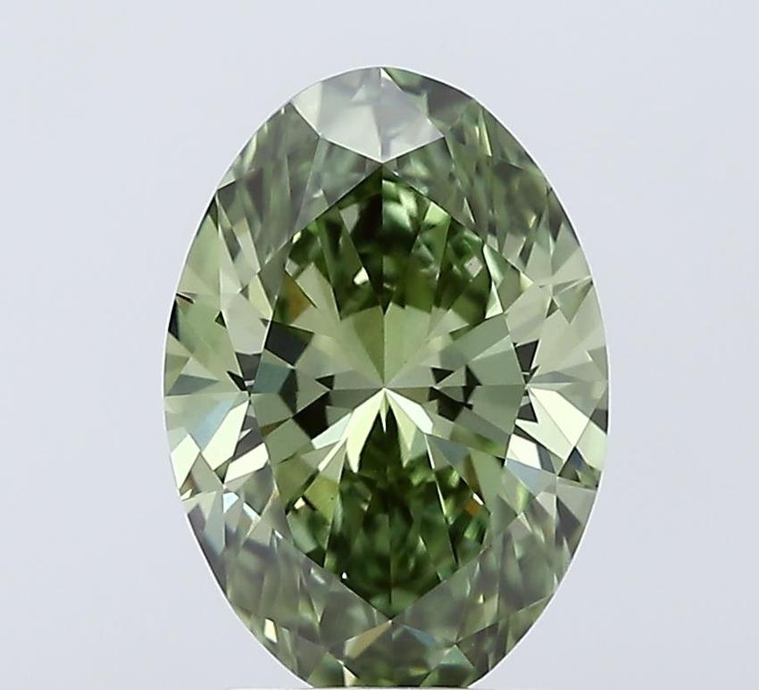 2.50 Ct. Fancy Vivid Green Oval Lab Grown Diamond