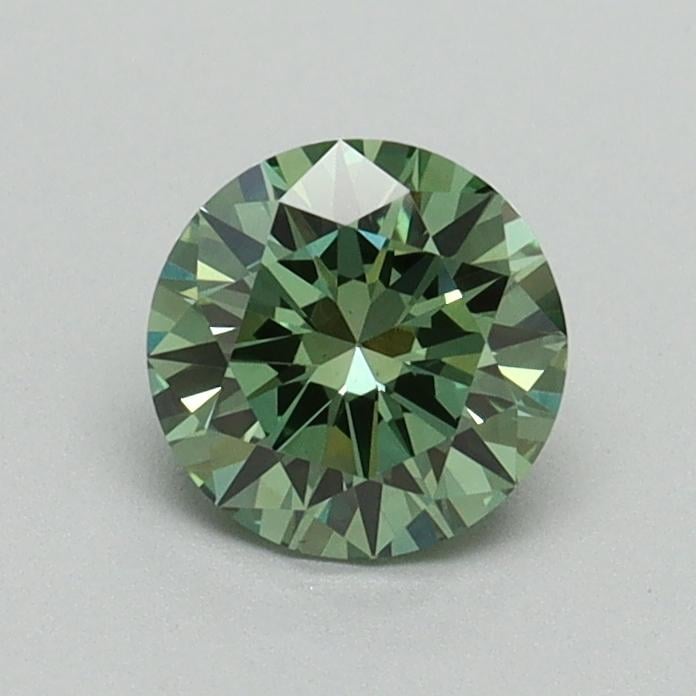 0.66 Ct. Fancy Vivid Green Round Lab Grown Diamond