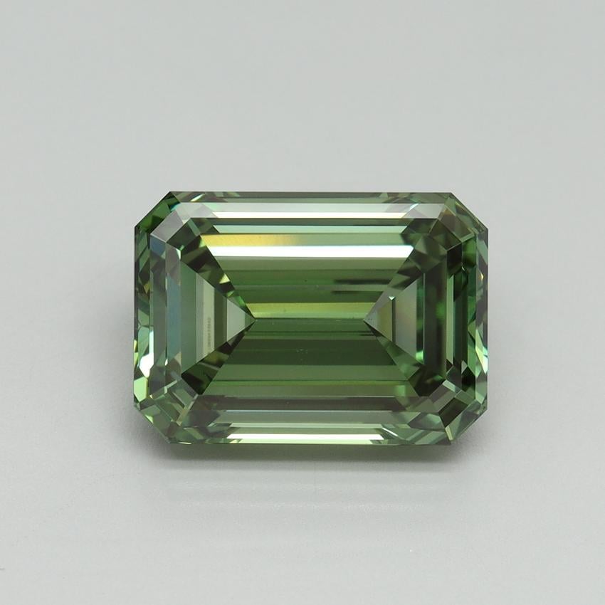5.02 Ct. Fancy Vivid Pacific Green Emerald Lab Grown Diamond