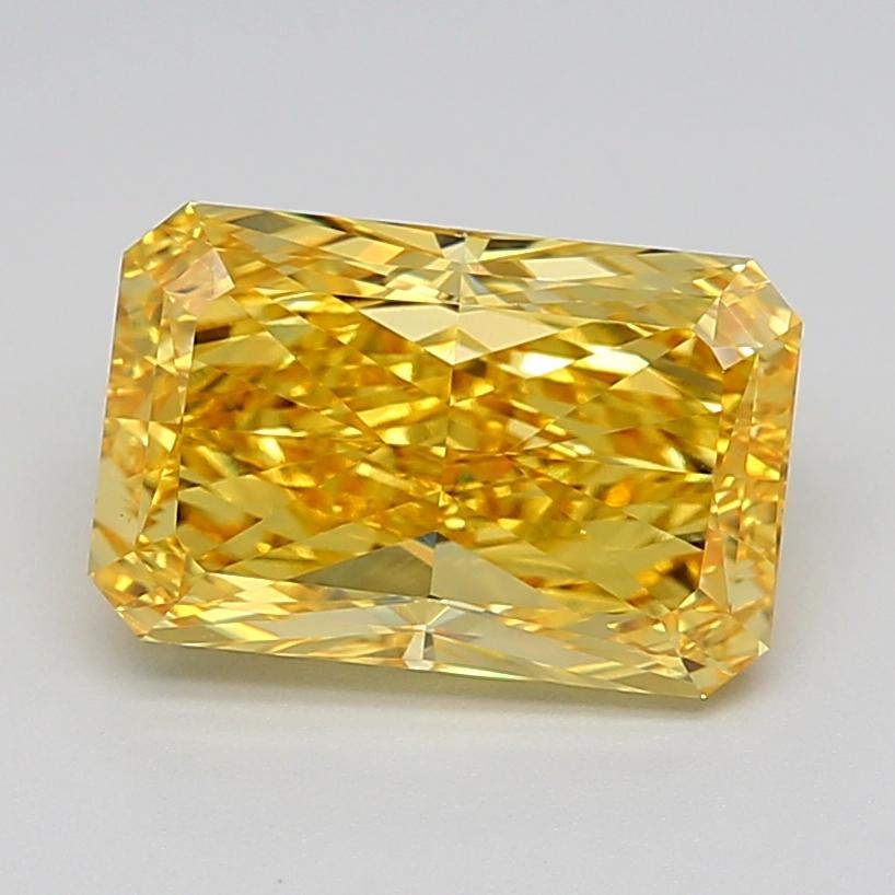 4.01 Ct. Fancy Vivid  Yellow Radiant Lab Grown Diamond