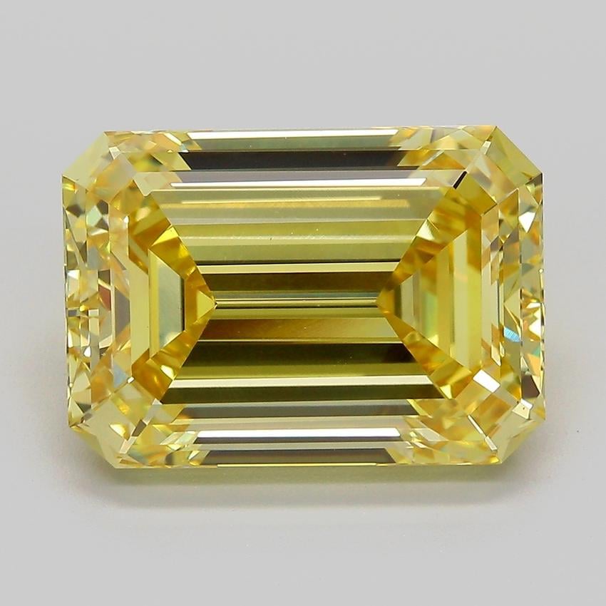 9.03 Ct. Fancy Intense  Yellow Emerald Lab Grown Diamond