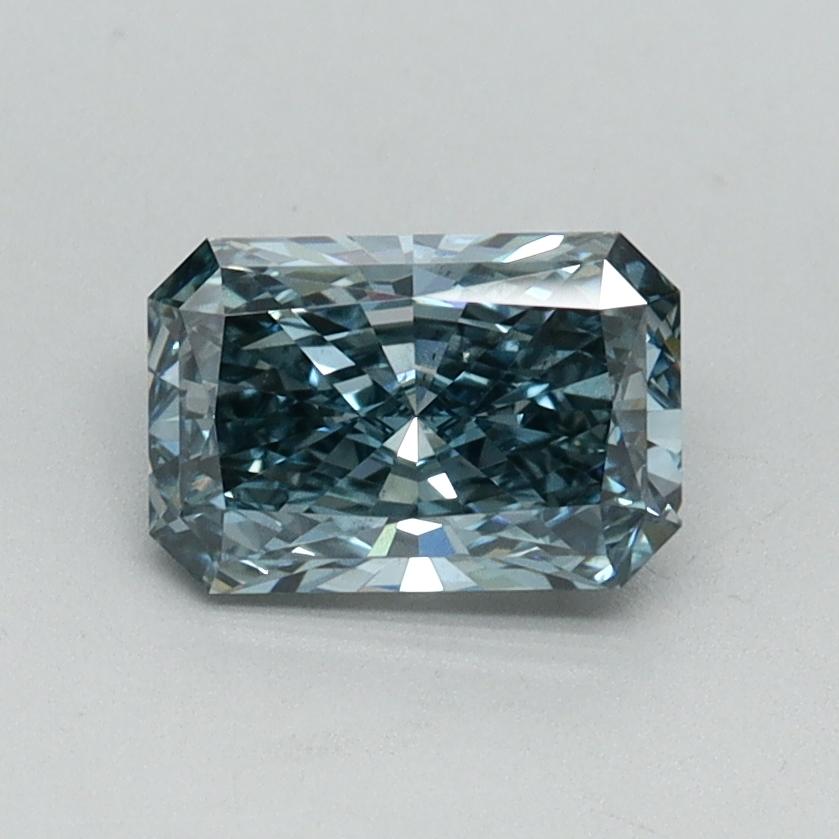 0.98 Ct. Fancy Vivid Greenish Blue Radiant Lab Grown Diamond