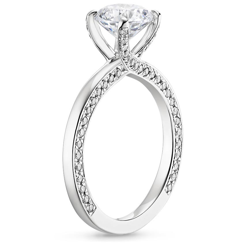18K White Gold Charlotte Diamond Ring, large side view