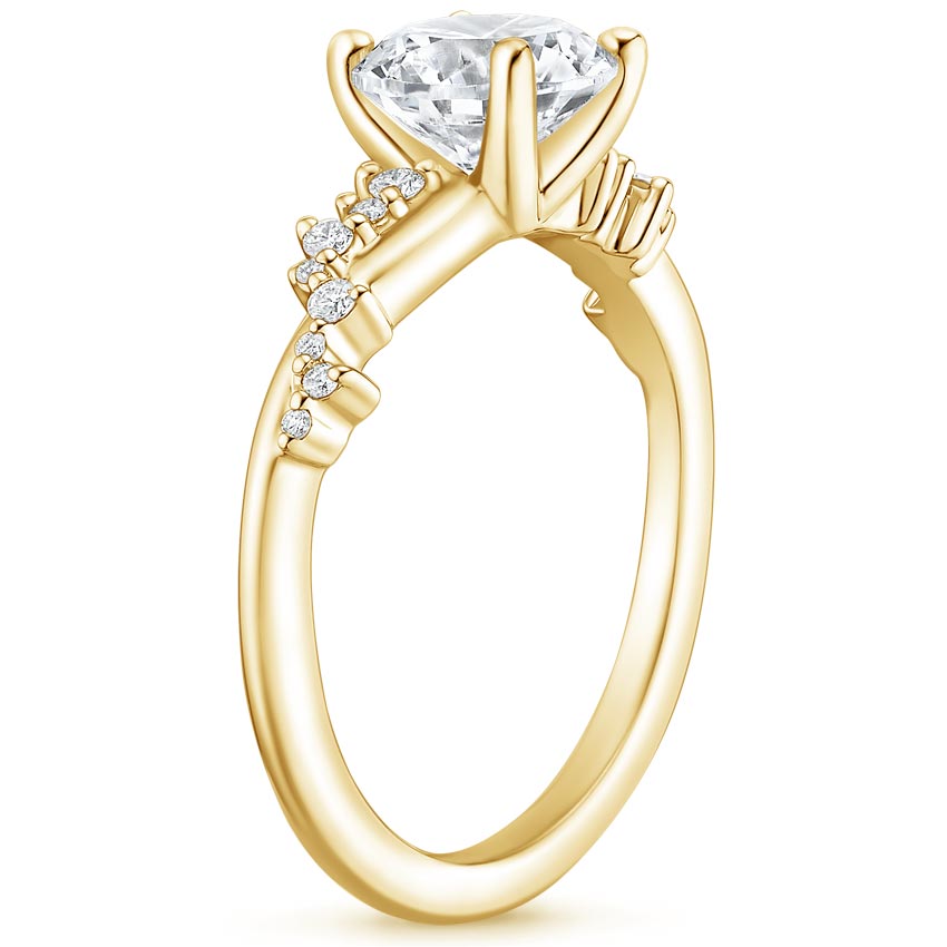 18K Yellow Gold Pirouette Diamond Ring, large side view