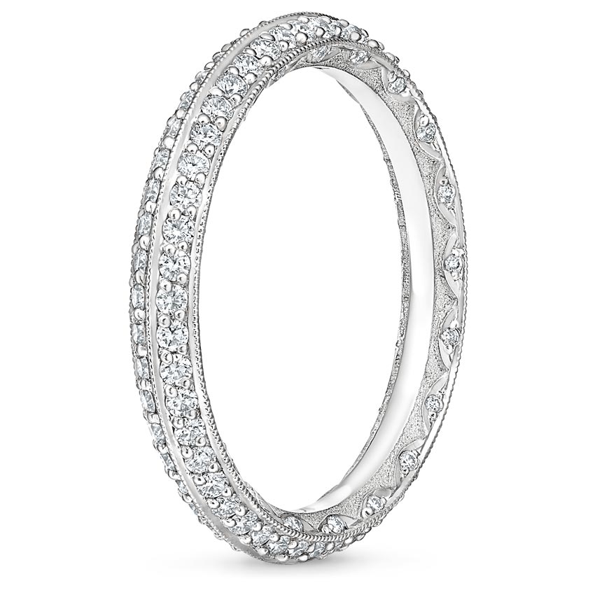 18K White Gold Tacori Sculpted Crescent Knife Edge Eternity Diamond Ring (2/3 ct. tw.), large side view
