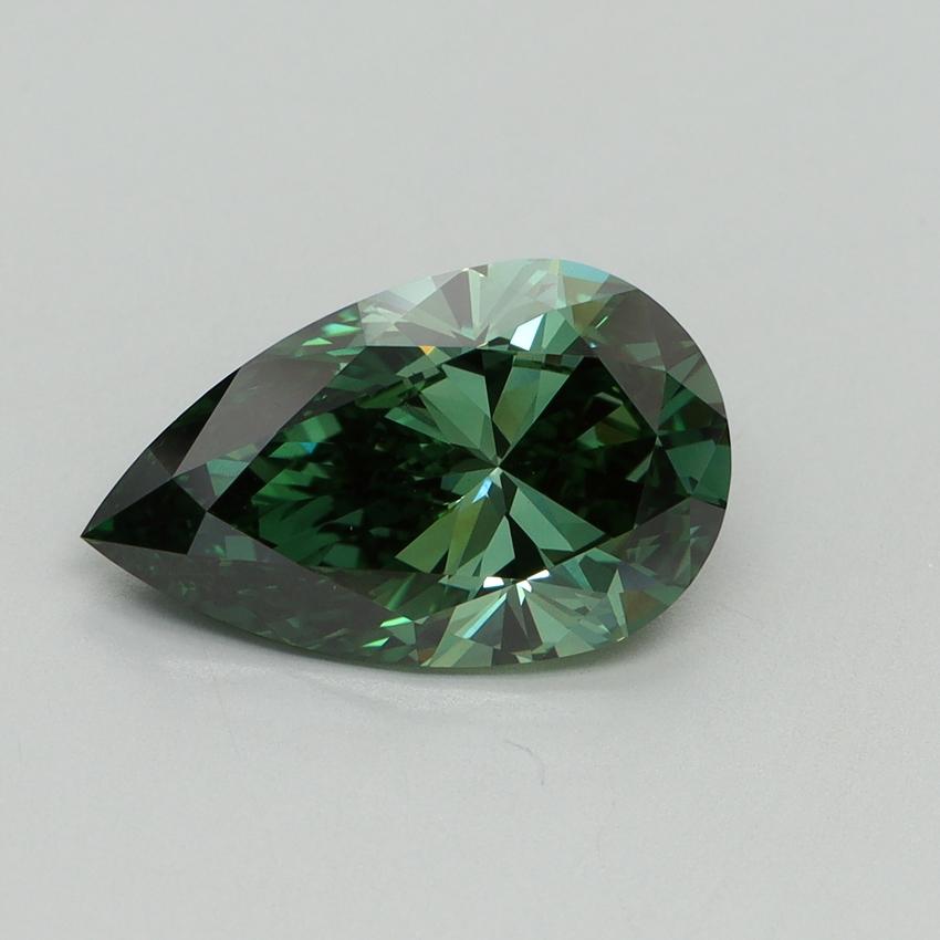 3.11 Ct. Fancy Vivid Green Pear Lab Grown Diamond