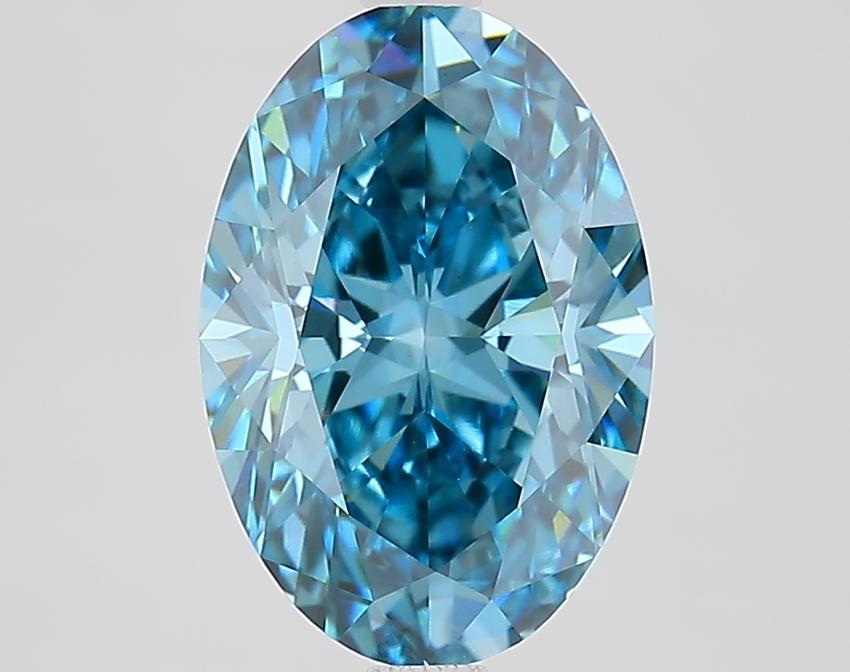 3.11 Ct. Fancy Vivid Blue Oval Lab Grown Diamond