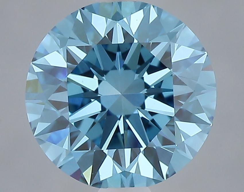 1.10 Ct. Fancy Vivid Blue Round Lab Grown Diamond
