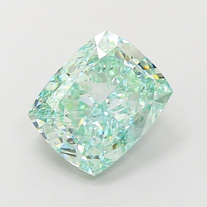 2.01 Ct. Fancy Vivid  Green Cushion Lab Grown Diamond