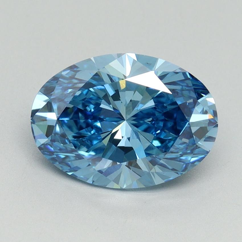 2.28 Ct. Fancy Vivid Blue Oval Lab Grown Diamond