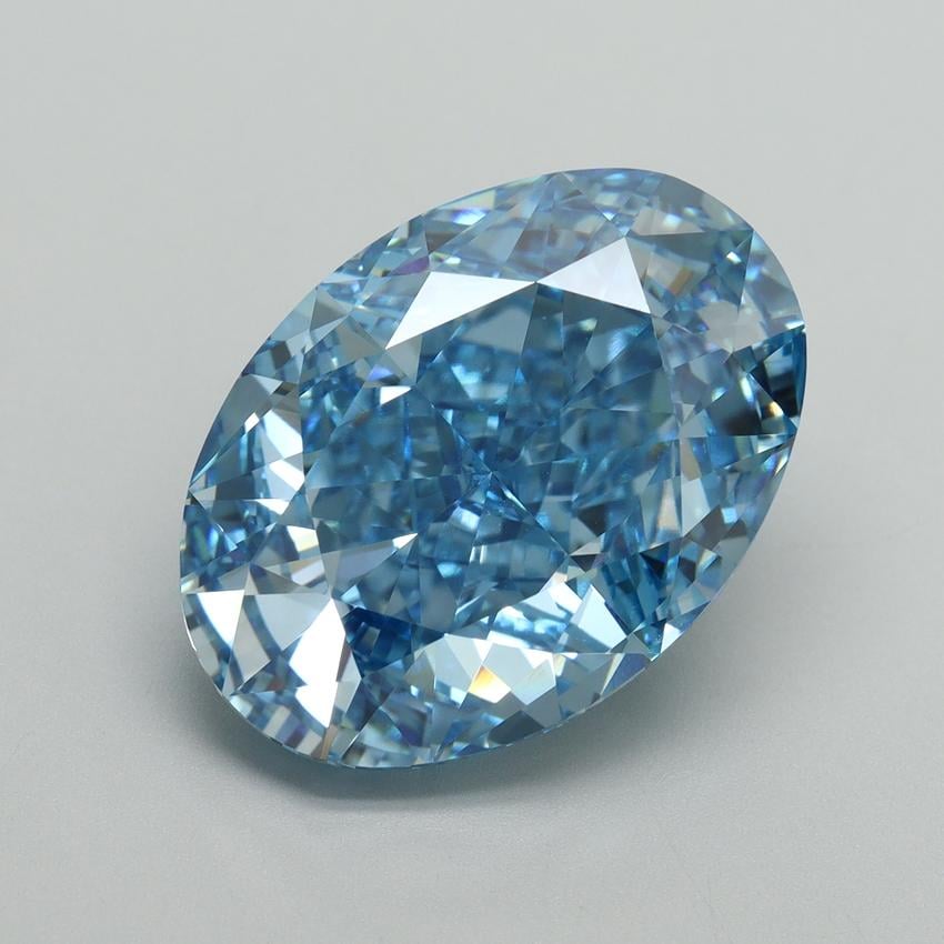 11.07 Ct. Fancy Vivid Blue Oval Lab Grown Diamond
