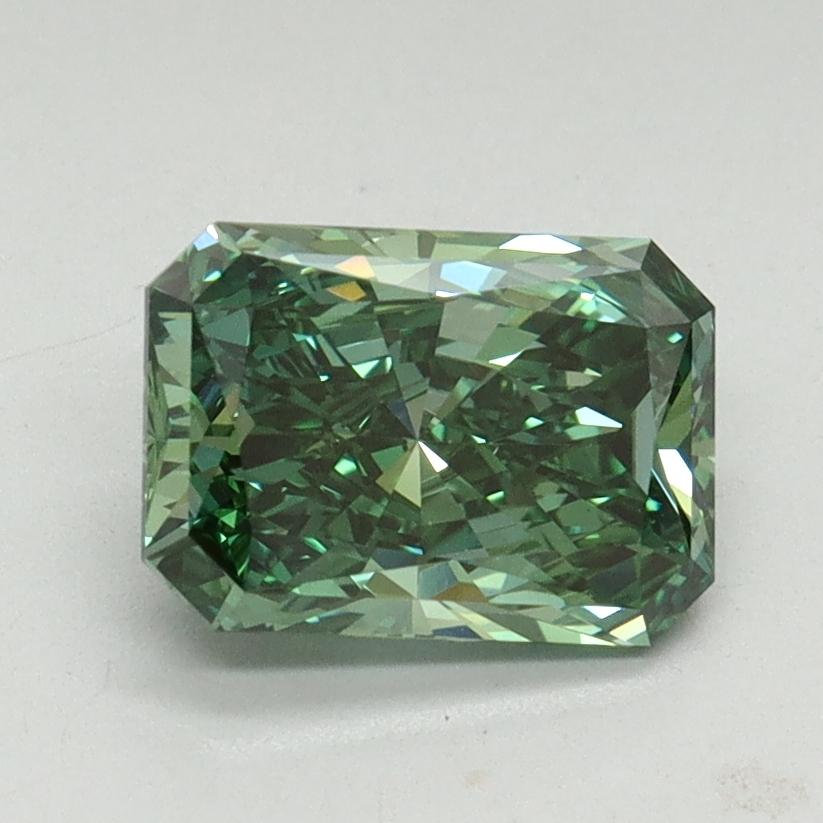 1.36 Ct. Fancy Vivid Pacific Green Radiant Lab Grown Diamond
