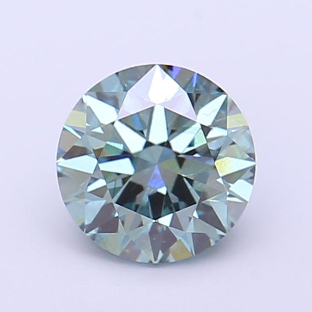 1.30 Ct. Fancy Vivid Blue Green Round Lab Grown Diamond