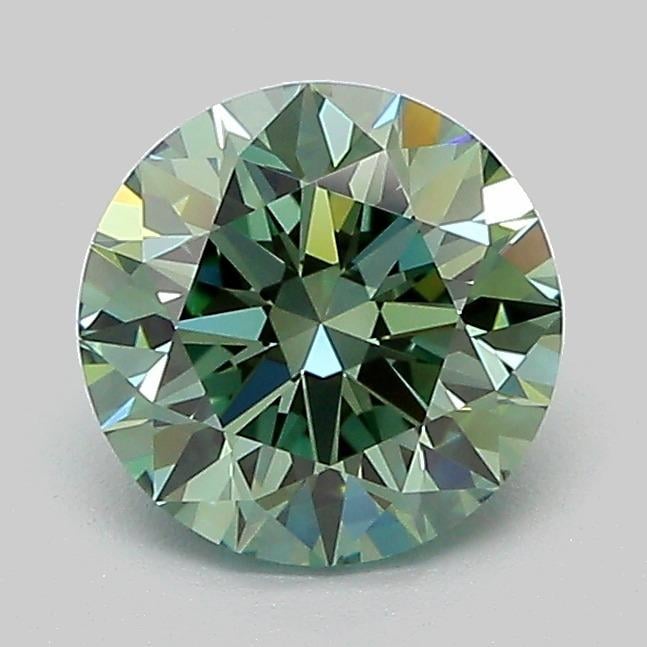 1.26 Ct. Fancy Vivid  Green Round Lab Grown Diamond