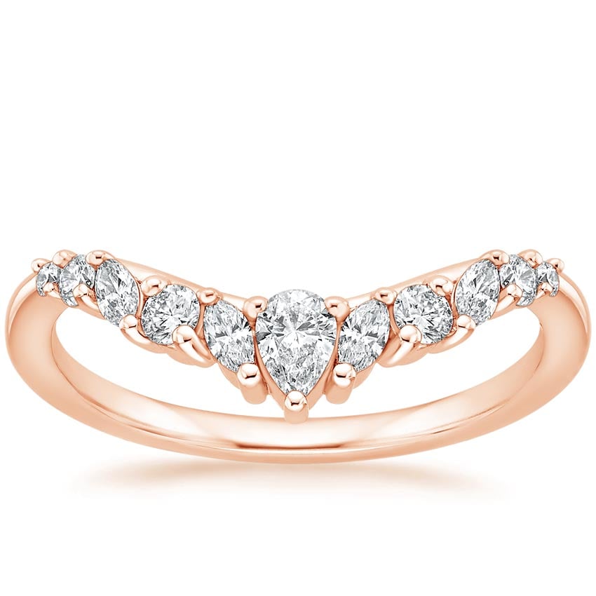 Rose gold diamond engagement ring with surprise diamond details
