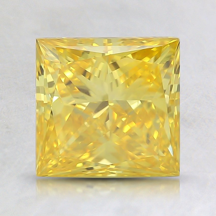1.68 Ct. Fancy Vivid Orangy Yellow Princess Lab Grown Diamond