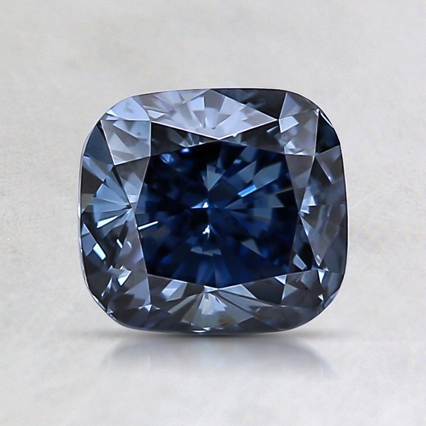 0.88 Ct. Fancy Deep Blue Cushion Lab Grown Diamond