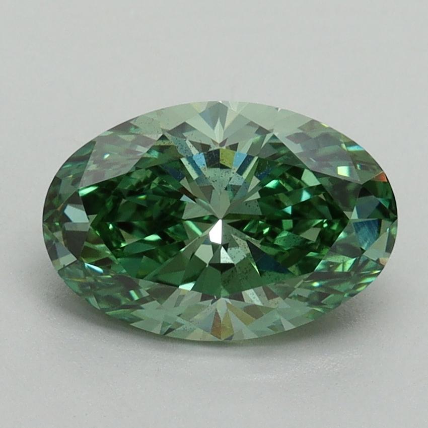 1.66 Ct. Fancy Vivid Green Oval Lab Grown Diamond