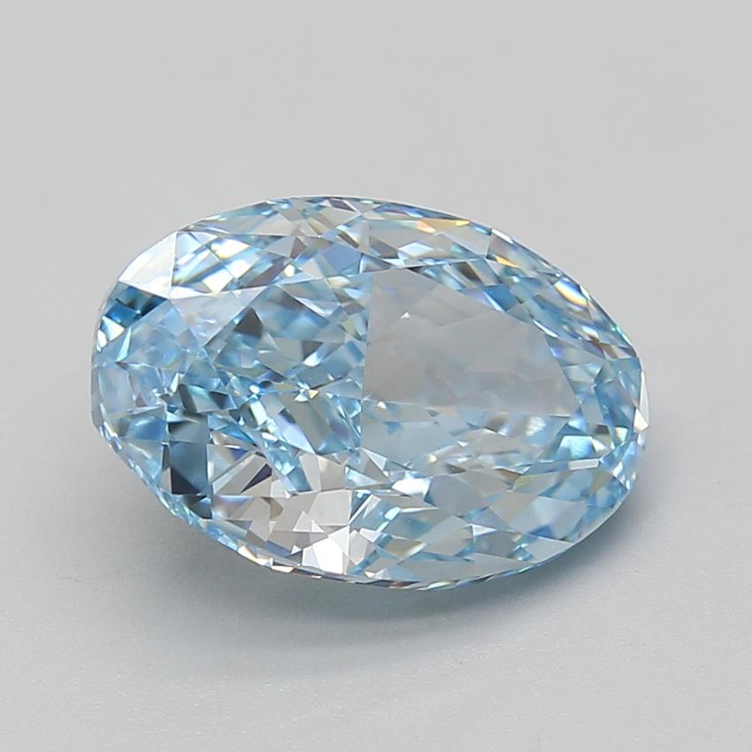 5.10 Ct. Fancy Vivid Blue Oval Lab Grown Diamond