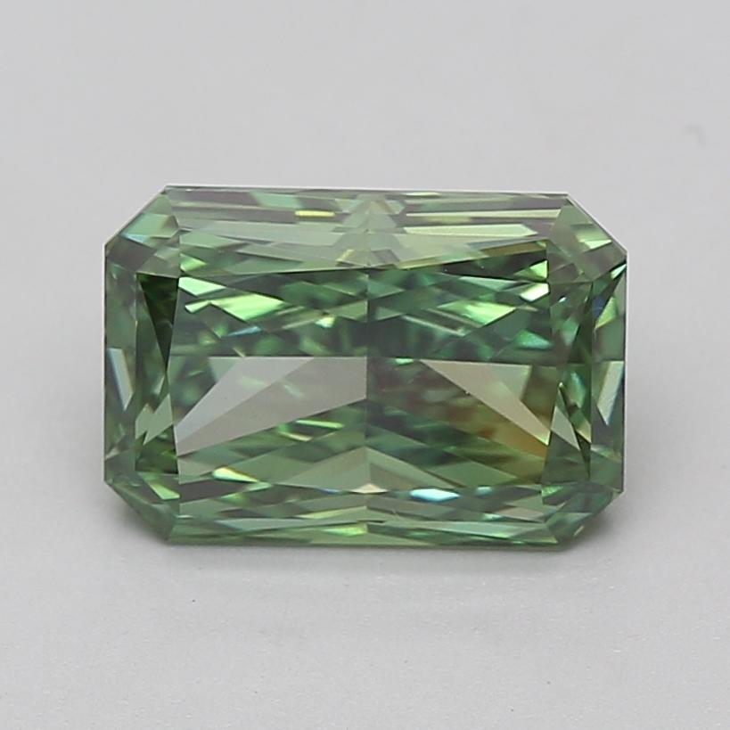 3.03 Ct. Fancy Vivid Green Radiant Lab Grown Diamond