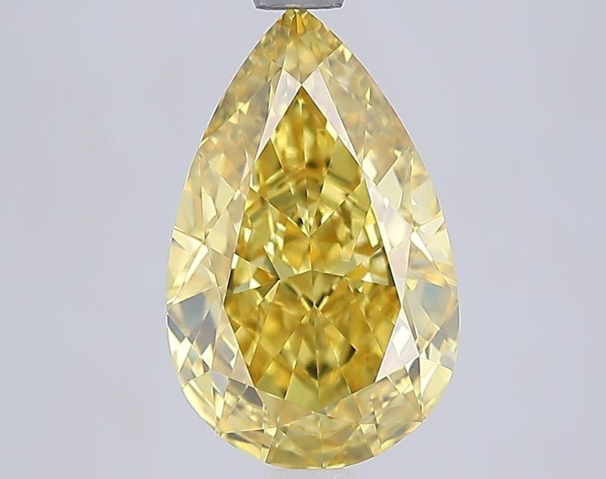 3.07 Ct. Fancy Vivid Yellow Yellow Pear Lab Grown Diamond