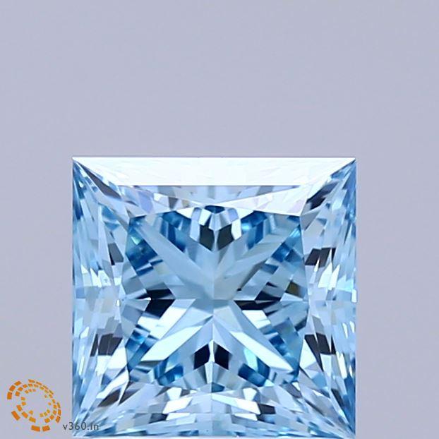 1.81 Ct. Fancy Vivid Blue Princess Lab Grown Diamond