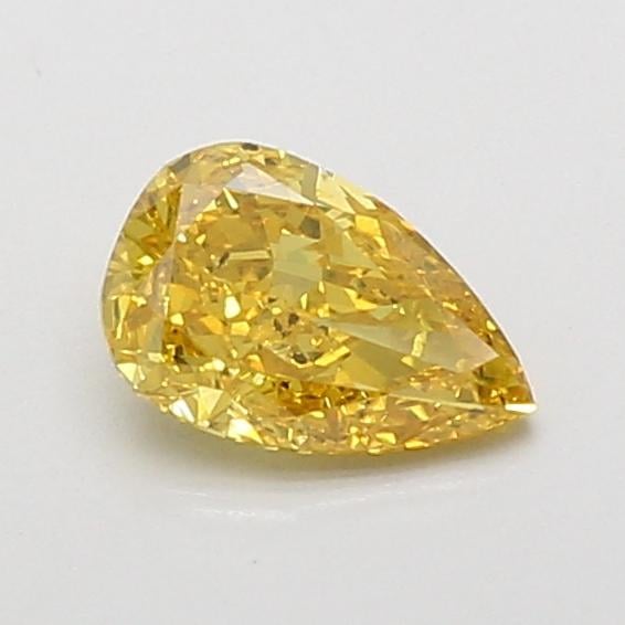 0.66 Ct. Fancy Vivid Yellow Pear Lab Grown Diamond
