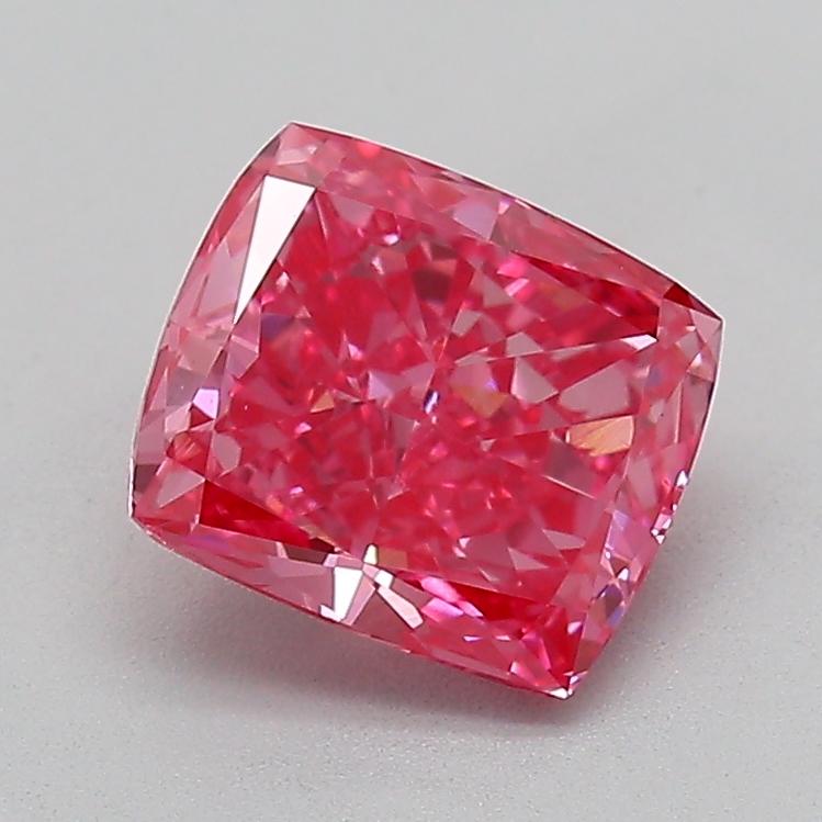 1.51 Ct. Fancy Vivid  Pink Cushion Lab Grown Diamond