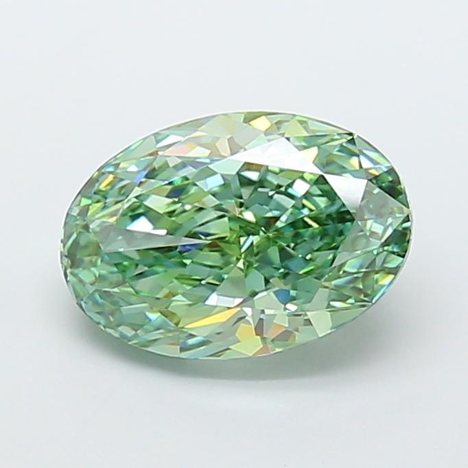 5.52 Ct. Fancy Vivid Green Oval Lab Grown Diamond