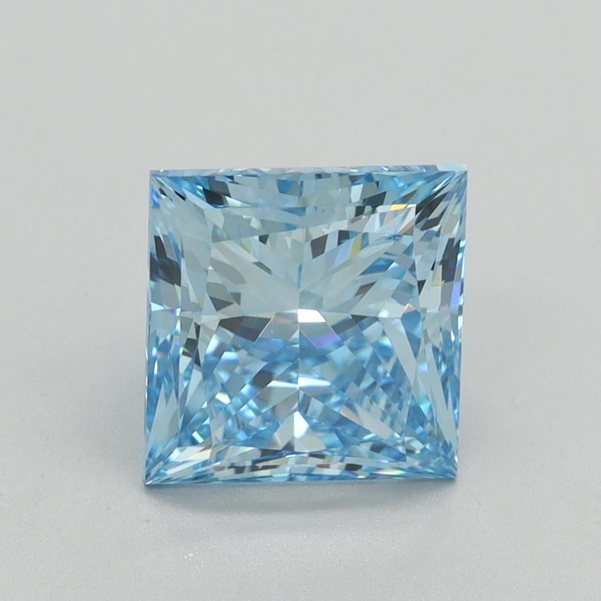 2.64 Ct. Fancy Vivid Blue Princess Lab Grown Diamond