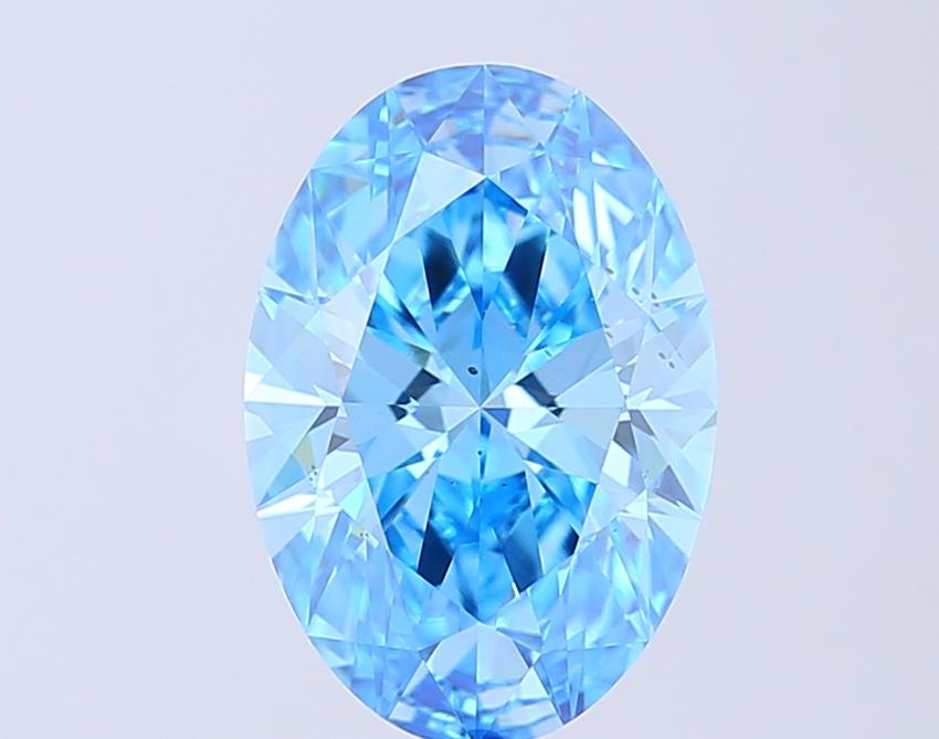 3.10 Ct. Fancy Vivid  Blue Oval Lab Grown Diamond