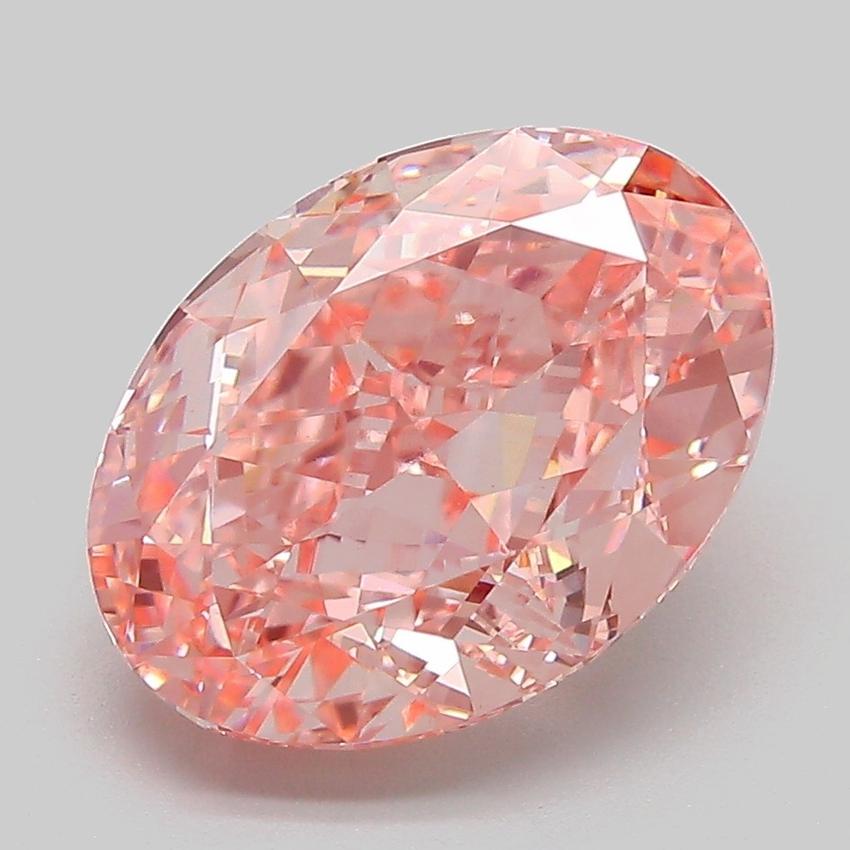 4.38 Ct. Fancy Vivid  Pink Oval Lab Grown Diamond