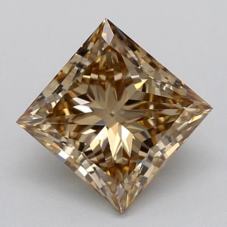 0.99 Ct. Fancy Light Yellowish Brown Princess Lab Grown Diamond