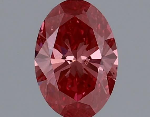 0.33 Ct. Fancy Intense Pink Oval Lab Grown Diamond