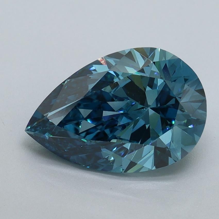 2.50 Ct. Fancy Vivid Malibu Blue Pear Lab Grown Diamond