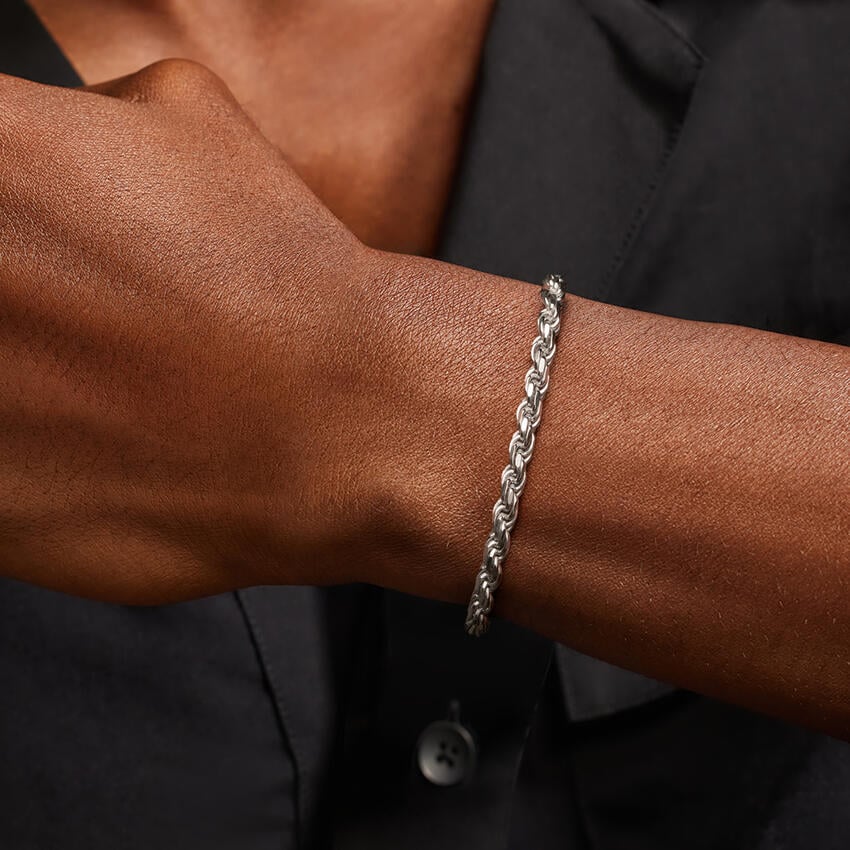 Silver Bailey 8.5 in. Rope Chain Bracelet (4.7mm)