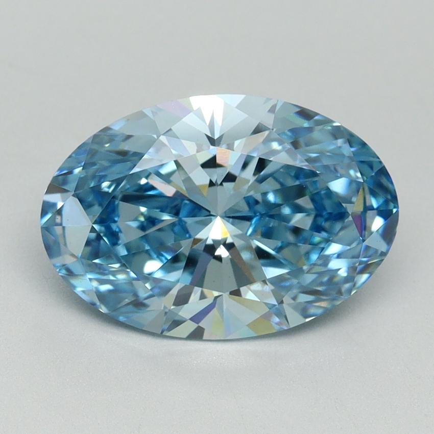 3.22 Ct. Fancy Vivid Blue Oval Lab Grown Diamond