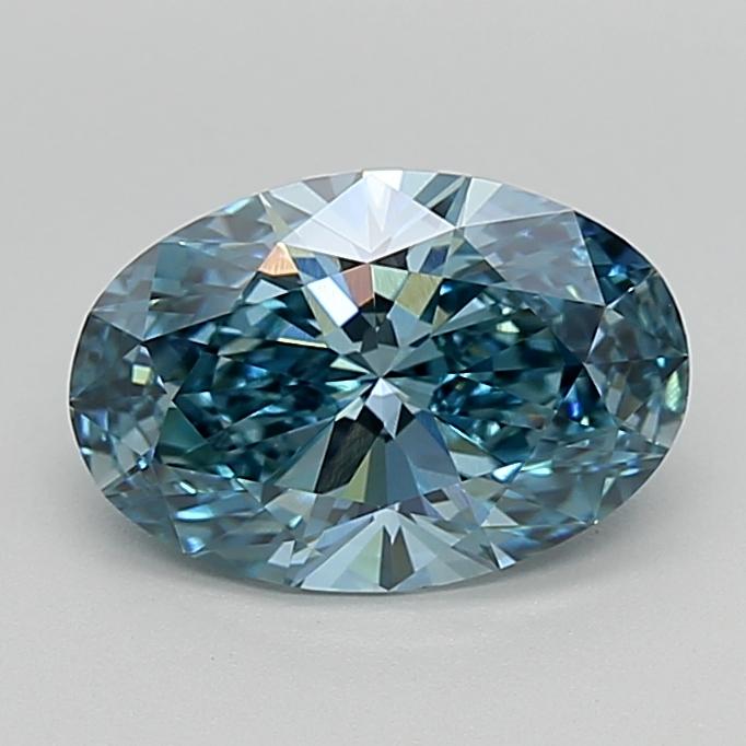 2.13 Ct. Fancy Vivid  Blue Oval Lab Grown Diamond