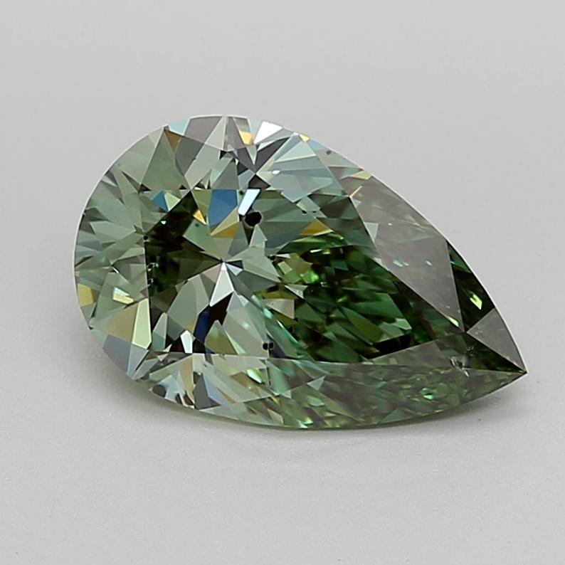 2.73 Ct. Fancy Vivid  Green Pear Lab Grown Diamond